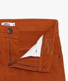 pantalon garcon 5 poches coupe slim en stretch brun9357001_2