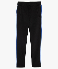 GEMO Pantalon de jogging garçon avec bandes contrastantes et réfléchissantes Noir