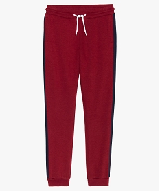 GEMO Pantalon de jogging garçon à bandes latérales contrastantes Rouge