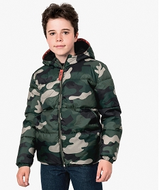 GEMO Blouson garçon matelassé doublé polaire Multicolore