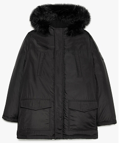 manteau garcon a capuche e polaire et  amovible noir doudounes9358801_1