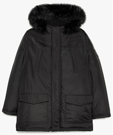 GEMO Manteau garçon à capuche e polaire et  amovible Noir