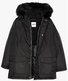 manteau garcon a capuche e polaire et  amovible noir doudounes9358801_2