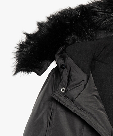 manteau garcon a capuche e polaire et  amovible noir doudounes9358801_3