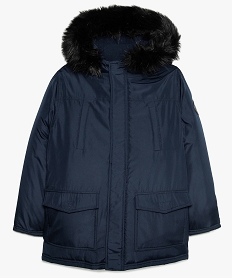 manteau garcon a capuche e polaire et  amovible bleu doudounes9358901_1