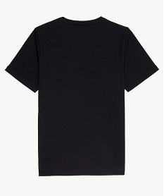 tee-shirt garcon manches courtes a motif brode en coton bio noir9359601_3