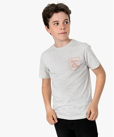 tee-shirt garcon avec inscription graphique gris tee-shirts9359801_1