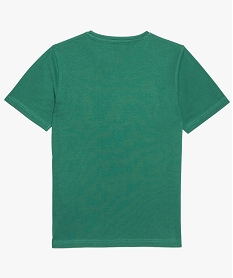 tee-shirt garcon a manches courtes avec inscription sur lavant vert9360301_2