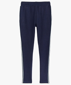 jogging fille en molleton a bandes pailletees bleu pantalons9363201_2