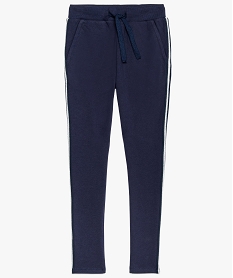 jogging fille en molleton a bandes pailletees bleu9363201_3