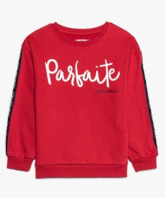 sweat fille avec inscription pailletee rouge9364101_1