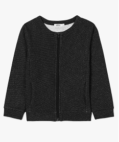 GEMO Sweat fille zippée à pois pailletés marron chine