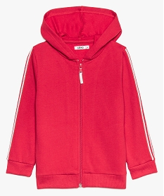 GEMO Sweat fille zippé à capuche et paillettes rouge standard