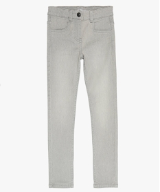 GEMO Jean fille coupe skinny en matière extensible Gris