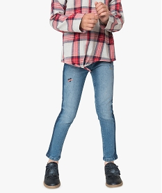 jean fille slim stretch avec petits motifs pailletes gris jeans9365601_1