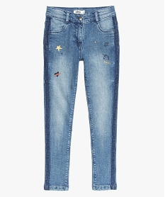 jean fille slim stretch avec petits motifs pailletes gris jeans9365601_2