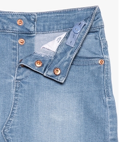 jupe fille en jean stretch avec boutons et rivets cuivres gris9366201_4