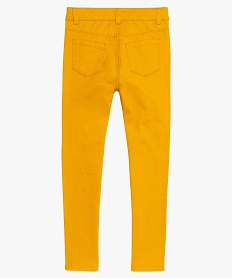pantalon fille coupe slim coloris uni a taille reglable jaune pantalons9366501_2