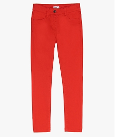 pantalon fille coupe skinny 4 poches rouge9367001_1