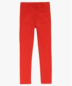pantalon fille coupe skinny 4 poches rouge9367001_2