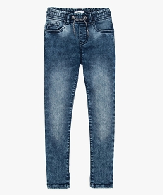 GEMO Jean garçon coupe slim à taille élastiquée Bleu