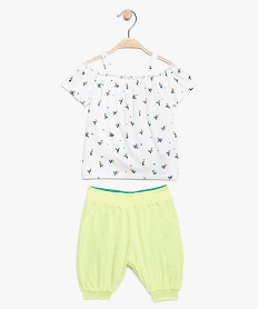 GEMO Ensemble bébé fille (2 pièces) débardeur et pantalon Jaune