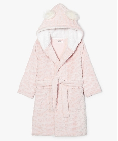 GEMO Robe de chambre fille polaire avec capuche Rose