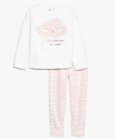 GEMO Pyjama fille   avec motif nuage Blanc