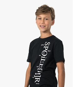 GEMO Tee-shirt garçon imprimé à manches courtes noir standard