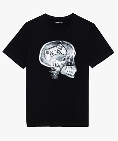 tee-shirt garcon imprime a manches courtes noir9396901_1