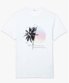 tee-shirt homme avec motif palmier sur lavant blanc tee-shirts9397401_4