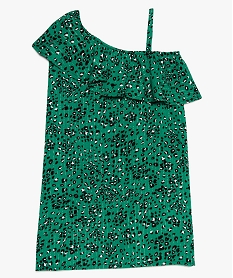 robe fille asymetrique a motif leopard et rayures pailletees vert9400501_1