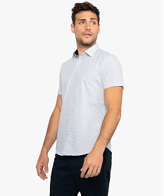 GEMO Chemise homme slim à manches courtes et petits motifs Imprimé