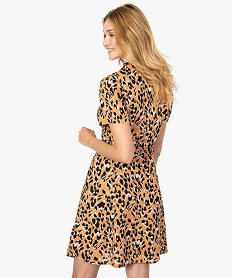 robe femme forme chemise a motif leopard imprime9401601_3