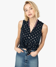 GEMO Débardeur femme à motifs et col V sportswear Violet