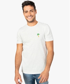 GEMO Tee-shirt homme à manches courtes et fines rayures Vert