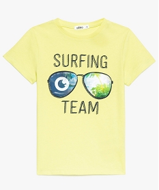 tee-shirt garcon avec motifs lunettes de soleil jaune9416401_1