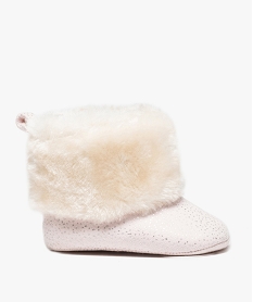 chaussures de naissance bebe fille boots a pois argentes rose chaussures de naissance9419701_1