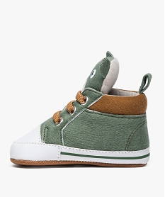 chaussons de naissance bebe garcon avec languette ourson vert chaussures de naissance9419901_3