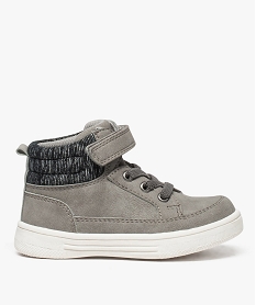 GEMO Baskets bébé garçon montantes à col en textile gris standard