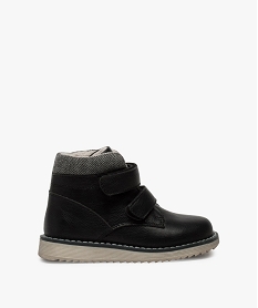 bottines bebe garcon a scratch et col rembourre noir bottes et chaussures montantes9421201_1