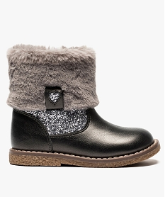 GEMO Bottines fille avec col doux au toucher et paillettes Gris