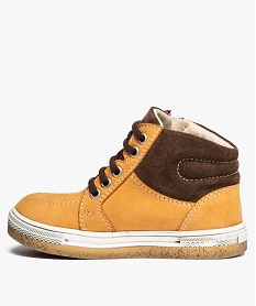 bottillons garcon bicolore a lacets et zip jaune9424401_3
