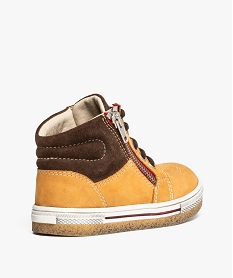 bottillons garcon bicolore a lacets et zip jaune9424401_4