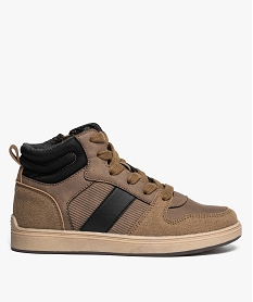 GEMO Baskets garçon semi-montantes multi-matières à col rembourré Beige