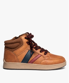 GEMO Baskets garçon avec tige haute et bandes colorées Orange