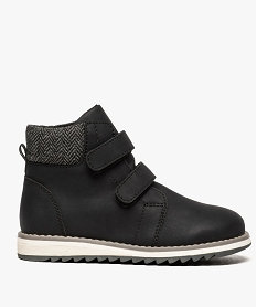 GEMO Boots garçon à scratch et col rembourré noir standard