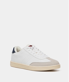 baskets homme bi-matieres tige basse blanc9429801_2