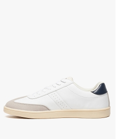 baskets homme bi-matieres tige basse blanc9429801_3