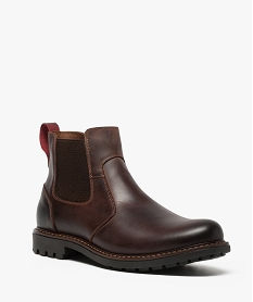 boots homme de style chelsea avec dessus cuir et semelle crantee brun9431501_2